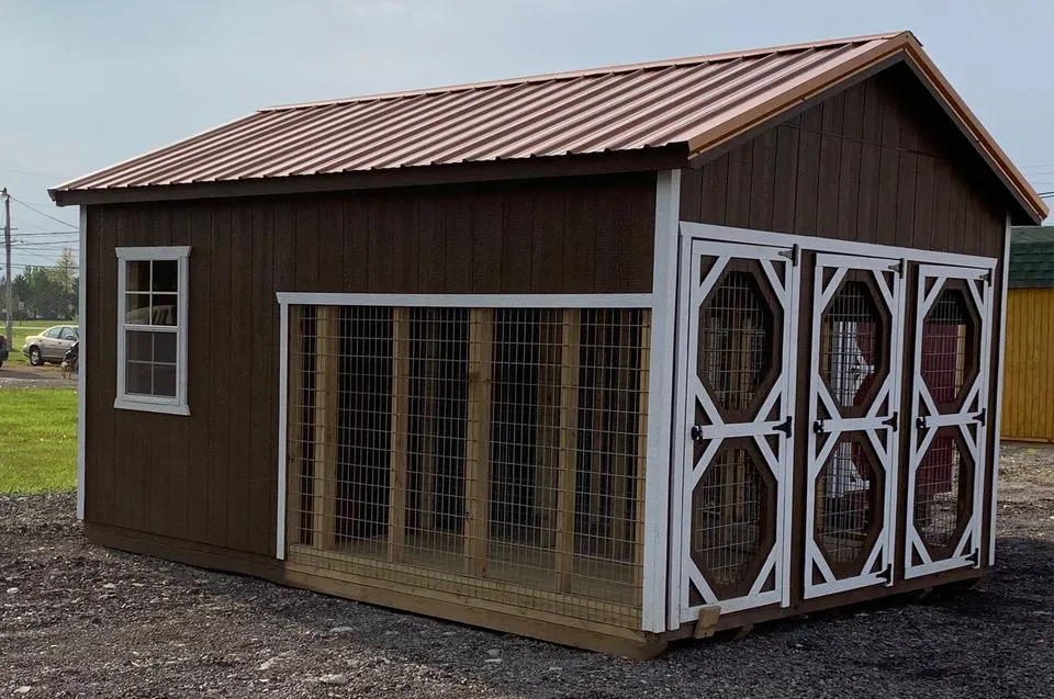 3 run dog kennel