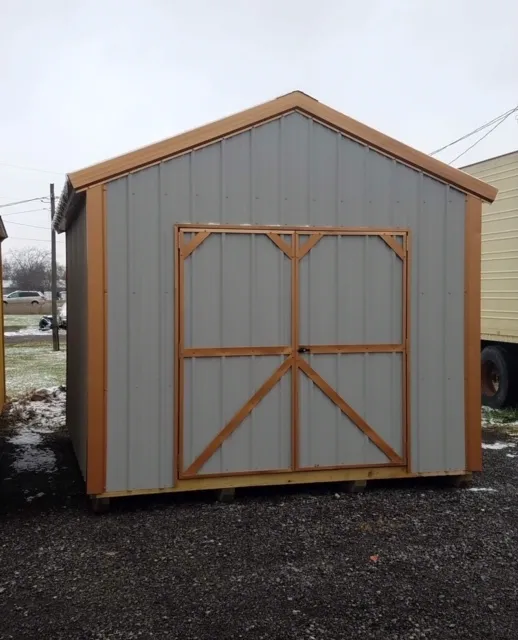 Metal garden shed exterior